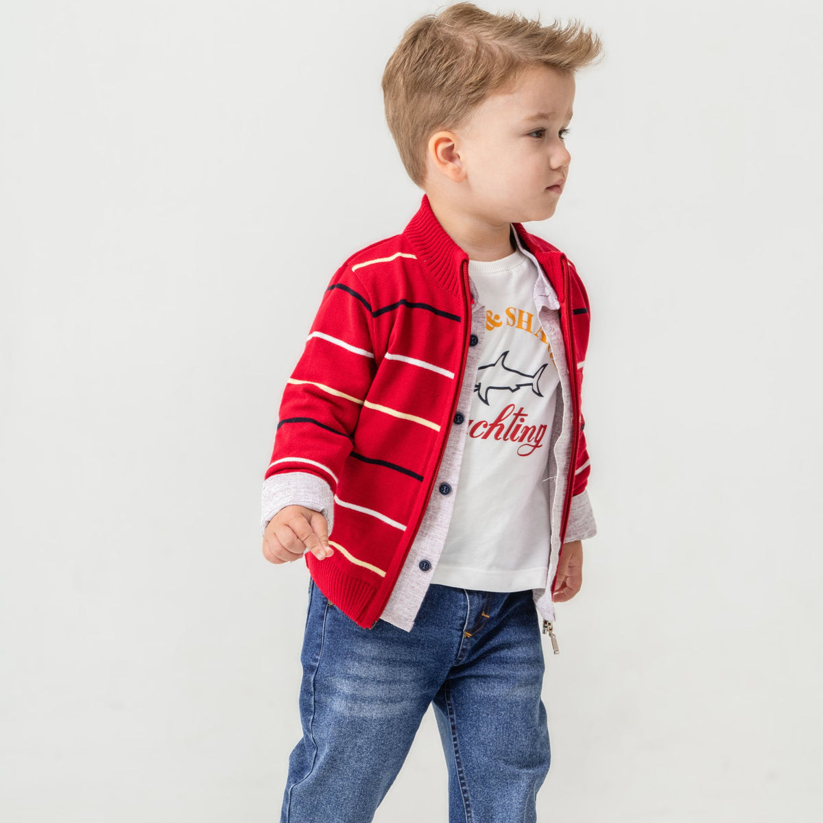 Shark Paul Boys 4PC Sweater Set